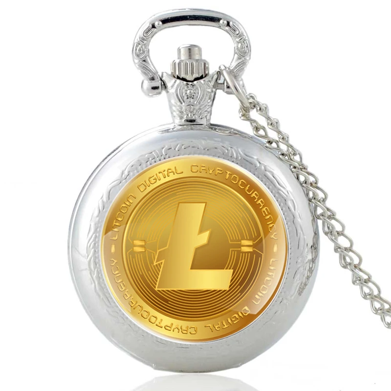 Модные кварцевые карманные часы со стеклянным кабошоном черного цвета