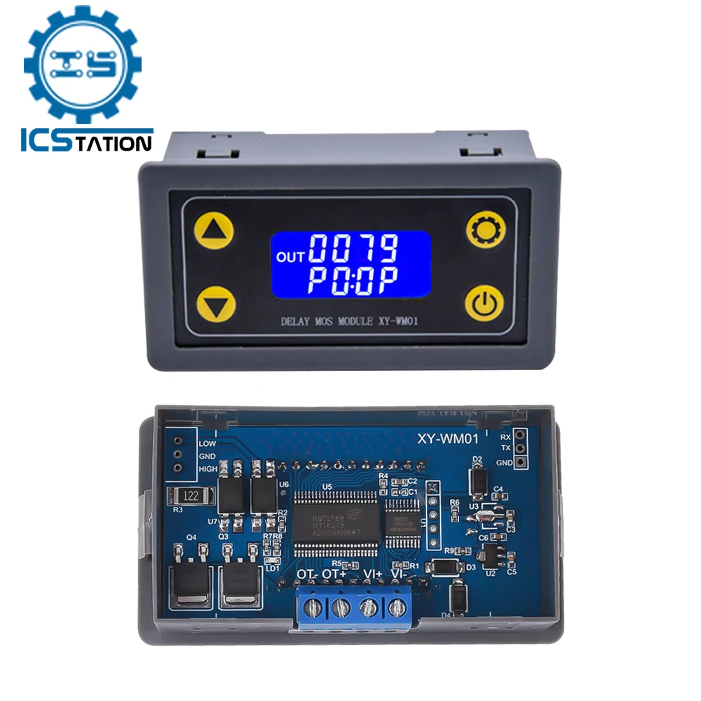 

DC 6-30V 10A Digital Time Delay Relay LCD Display MOS Tube Control Time Adjustable Trigger Cycle Timer Delay Controller