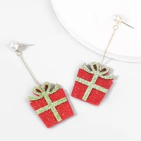 2021 christmas metal flannel christmas gift earrings home party fashion dangle earrings womens cute statement earrings