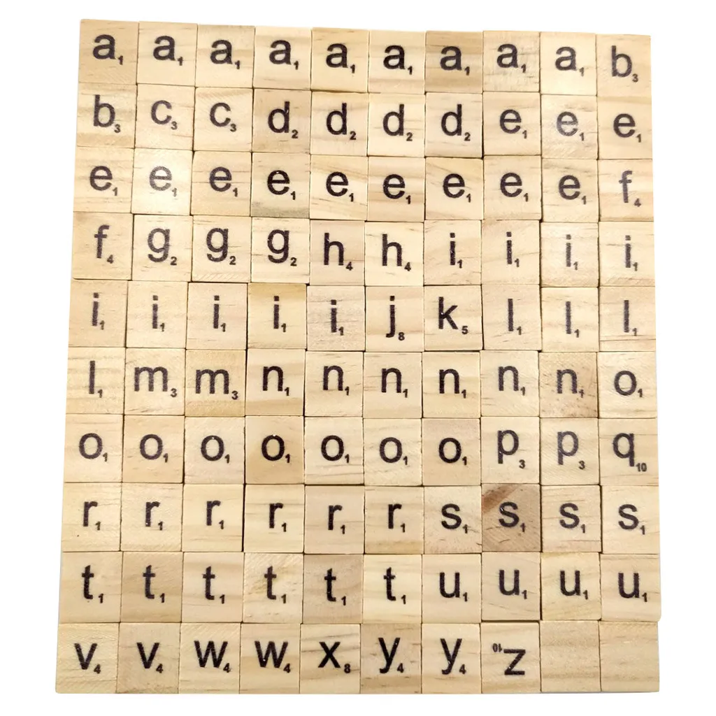 100 деревянные плитки Scrabble черные буквы цифры для рукоделия алфавиты детей