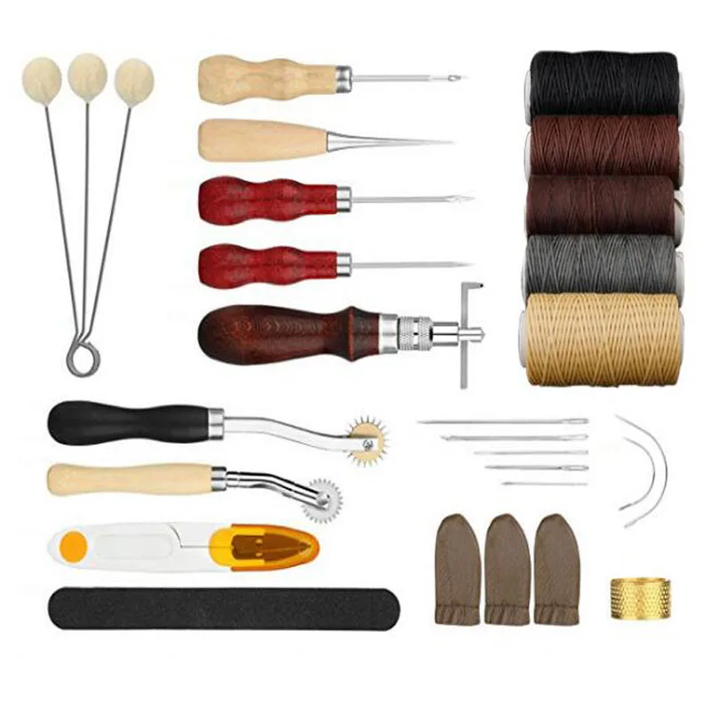 28 шт./компл. швейные инструменты сделай сам набор инструментов для работы с кожей