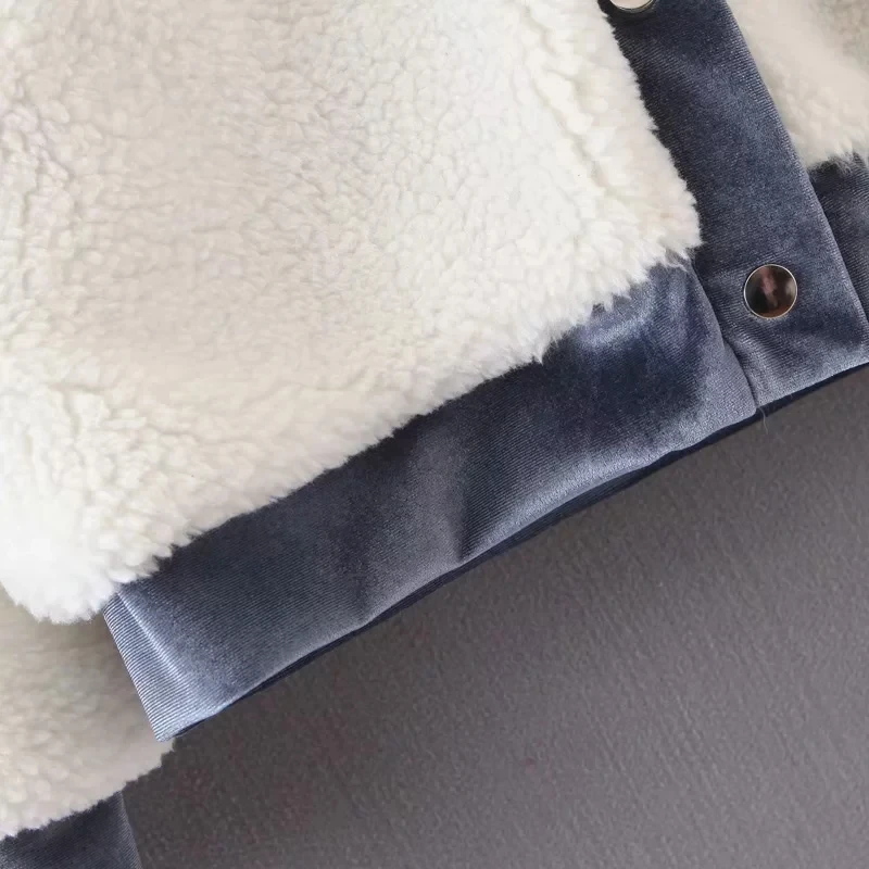 Зимнее пальто Тедди модное белое из искусственного меха Женская Толстая теплая