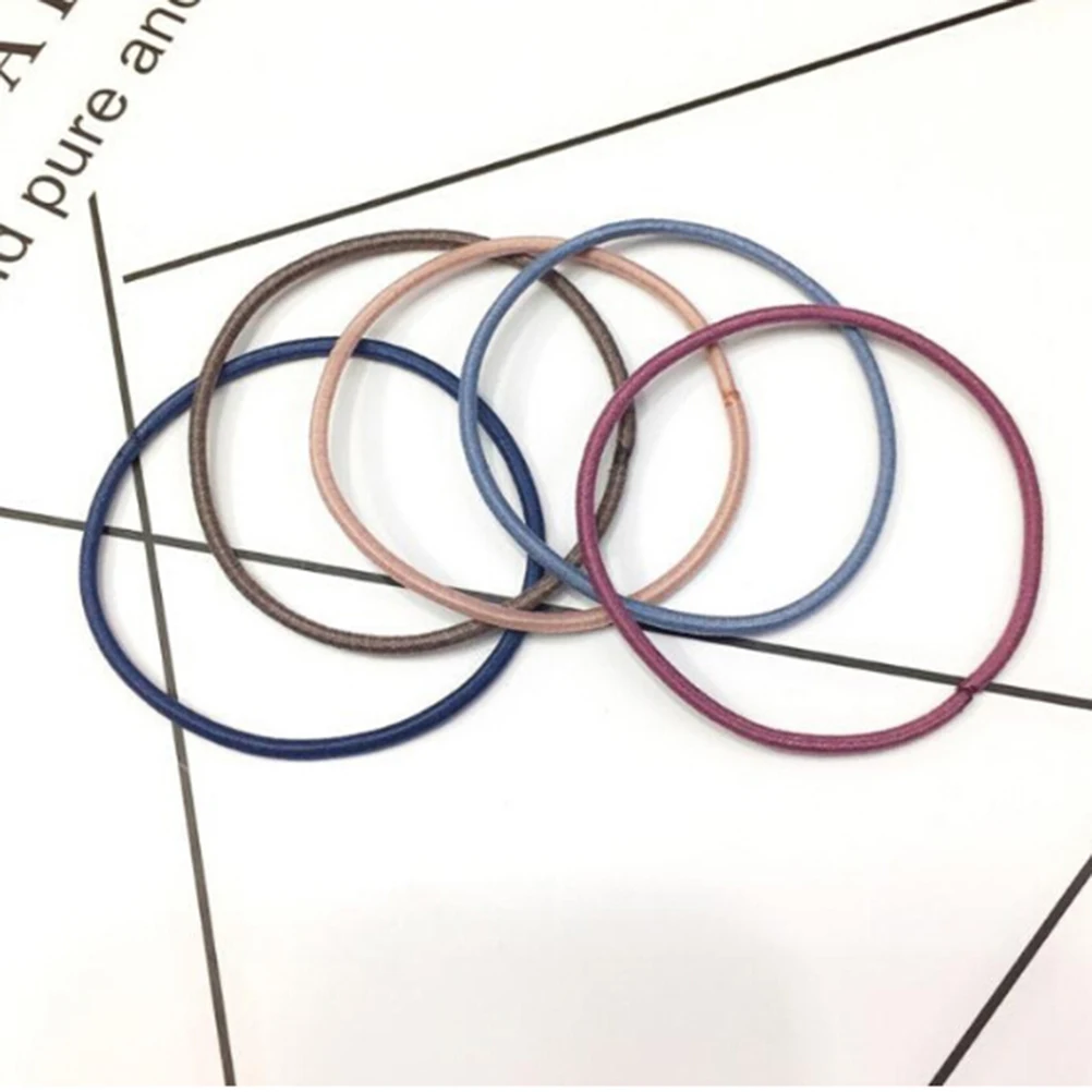 100 Uds versi&oacute;n de color mixto banda de goma accesorios para el cabello para padres e hijos-3