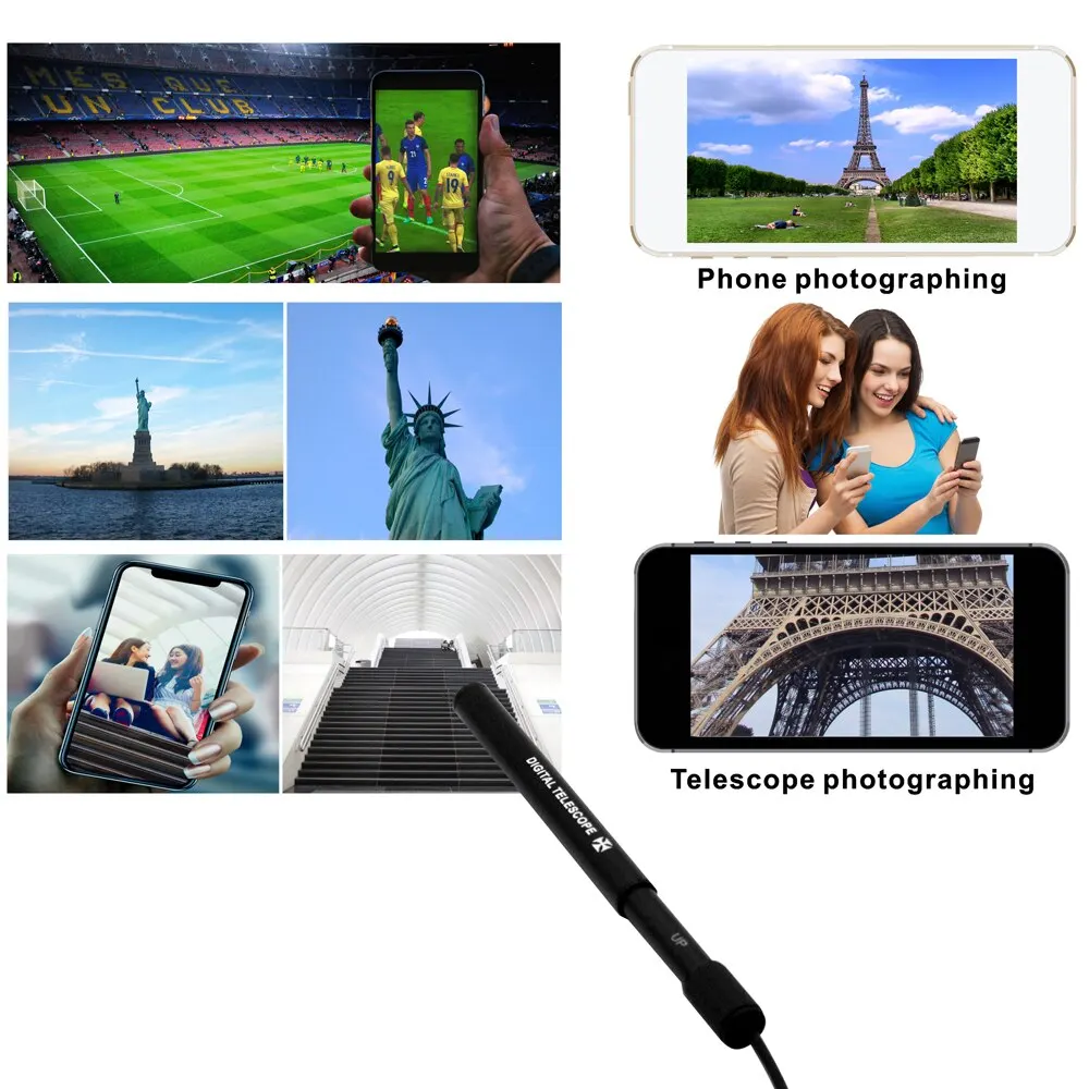 Smart WIFI Digital USB Rechargeable Telescope Monocular Adjustable Scalable Camera with Built-in Battery and Rubber Bracketb | Инструменты
