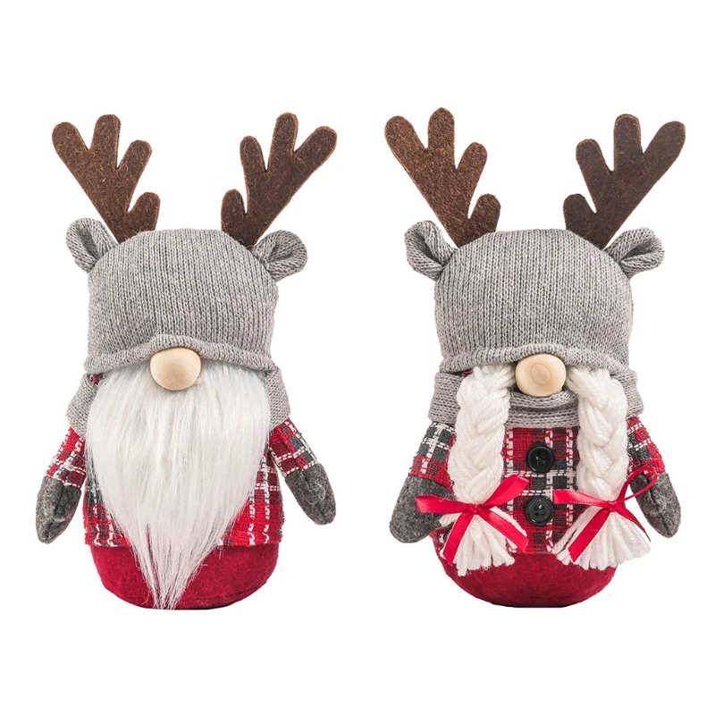 

Рождественская ручная кукла гнома, безликая кукла гнома, праздничное украшение вечерние, дома