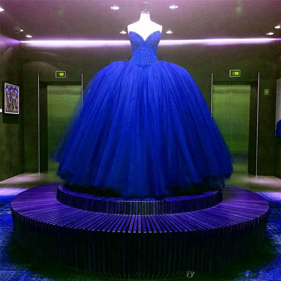 2020 Royal Blue Wedding Dress Sexy V-neck Strapless Beads Princess Ball Gown New For Formal Party Bridal Dress свадебное платье