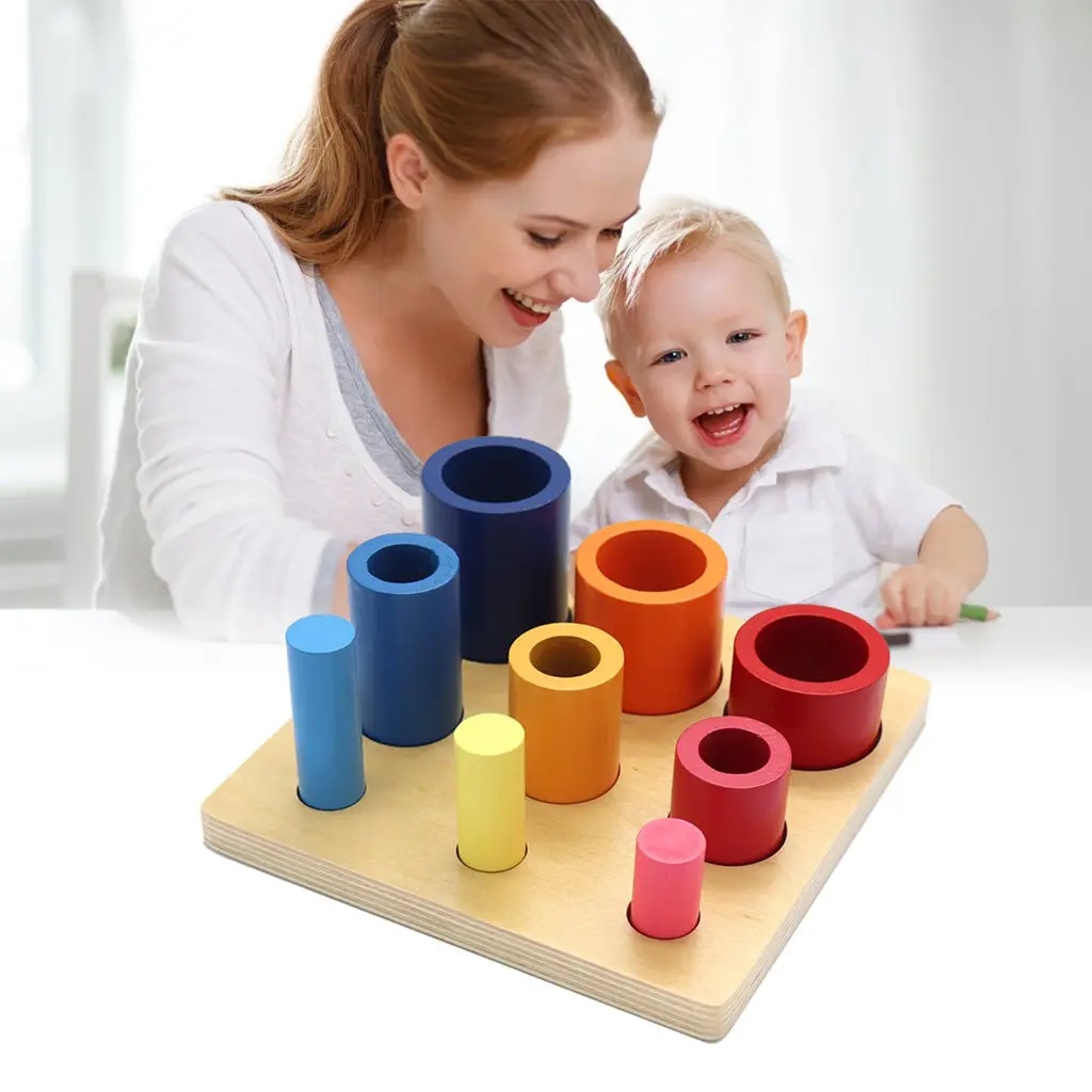 

Деревянная головоломка в форме цилиндра, скейкерная доска, Обучающие игрушки Монтессори