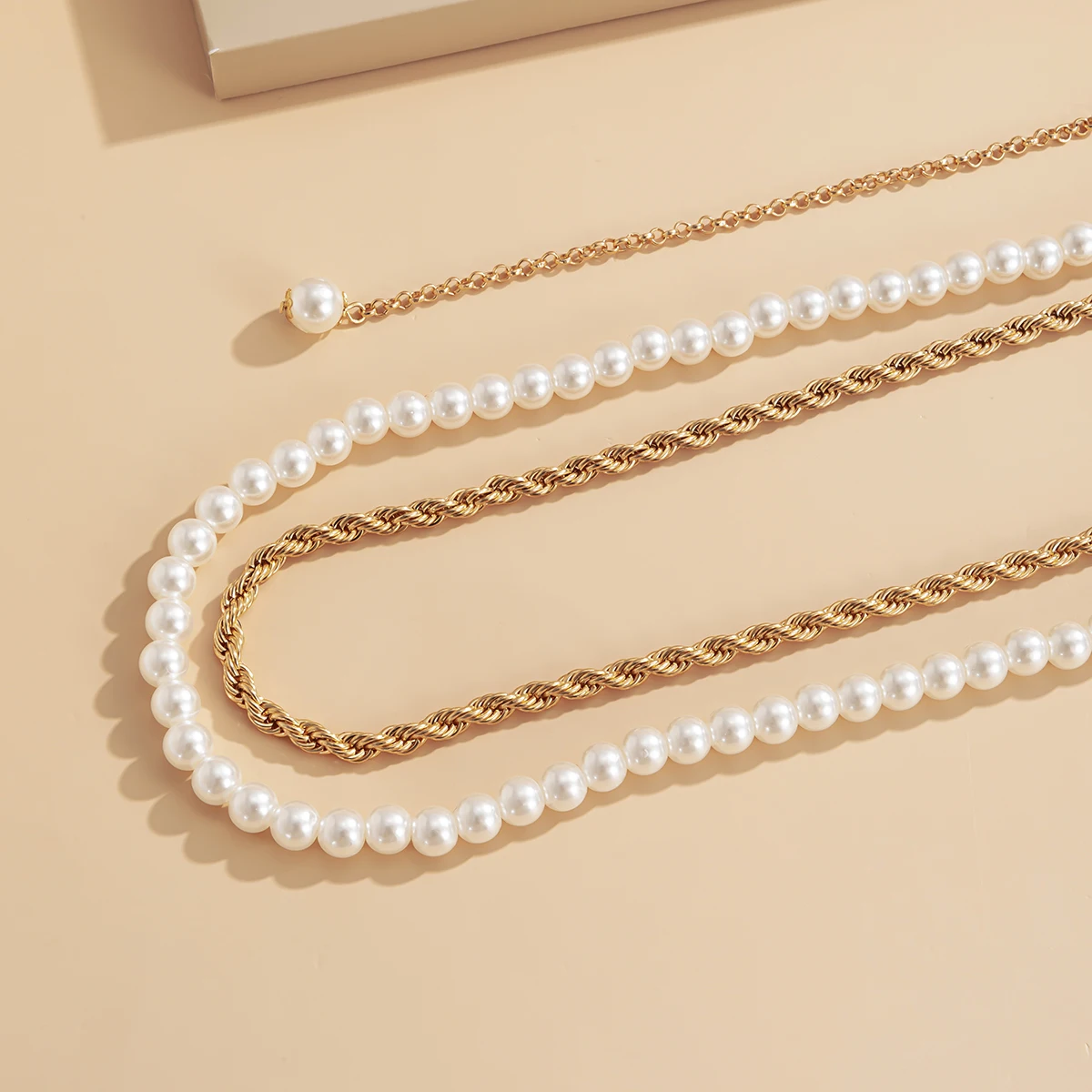 

IngeSight.Z Vintage Multi Layered Imitation Pearl Waist Chain Punk Twisted Metal Harness Belly Chain for Women Body Jewelry Gift