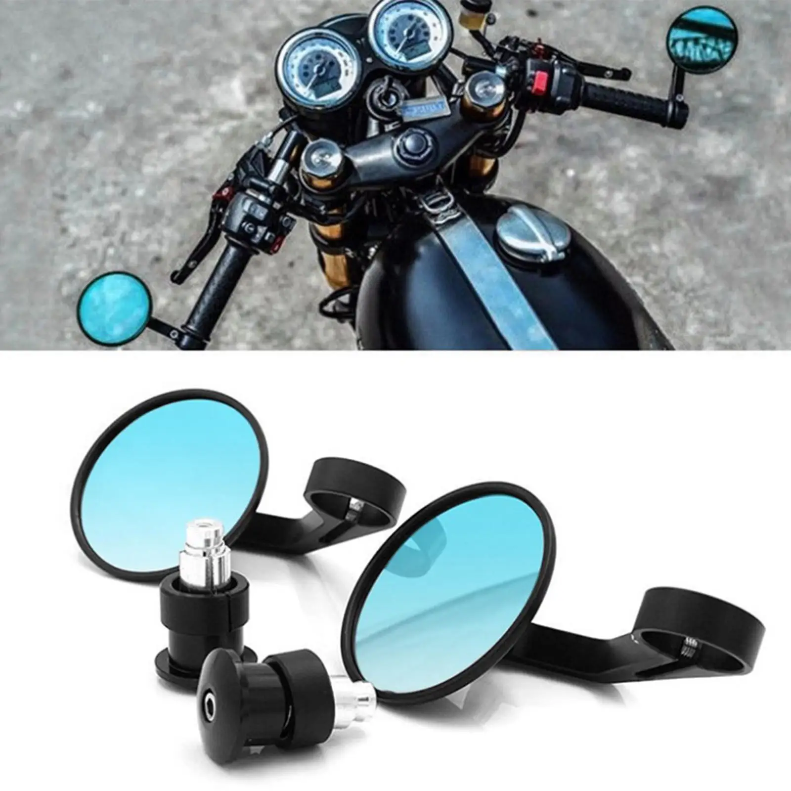 

2Pieces Fashion Motorcycle Rear View Mirrors Replacement for Motocycle handlebar 7/8'