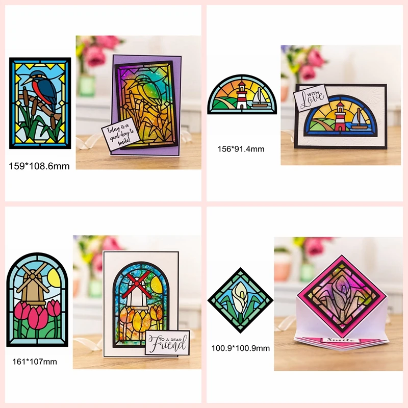 

Flower Bird Animals Windmill Lighthouse Boat Sun Square Frame Metal Cutting Dies DIY Scrapbook Craft Decorate Cards Paper 2020
