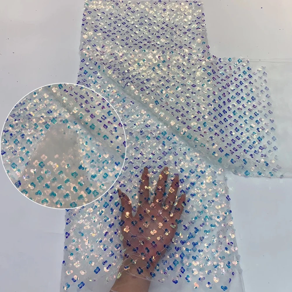 Новейшая африканская кружевная ткань 2020 Высококачественная вышитая блестками