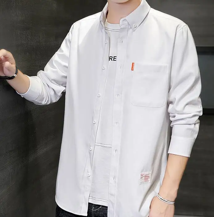 

Men's long-sleeved shirt casual fashion trend retro trend comfortable men's clothing