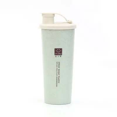 green 1 шт. 450ml протеин порошок шейкер бутылка для воды пшеничной соломы смеситель спортивные Фитнес шейкеры для протеиновых коктейлей молочных коктейлей с бутылка WJ102812 - Цвет: green