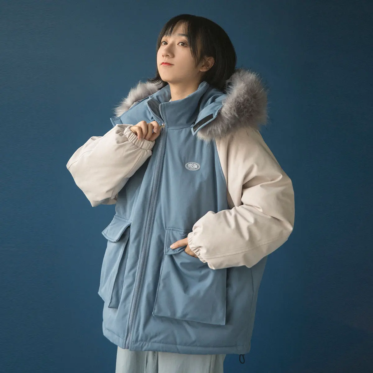 Парка Luck A Утепленная зимняя высококачественная Съемная шапка корейское