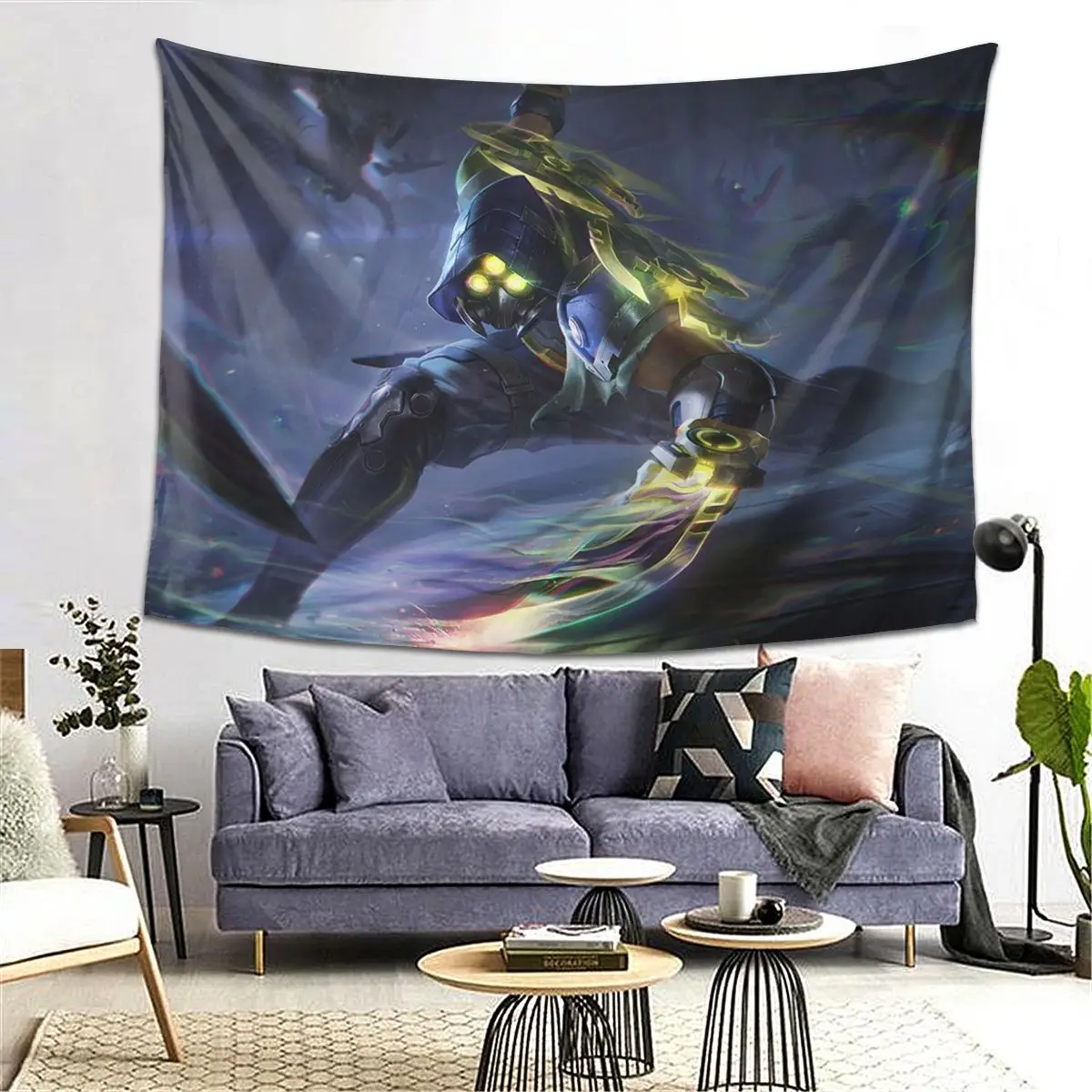 

2021 fashion home League Of Legends tapestry background wall room decoration aesthetic room decor tapiz