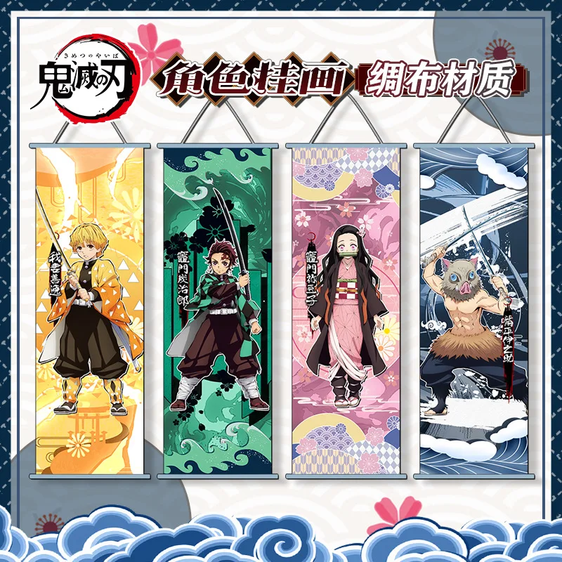 

70 см Demon Slayer Kimetsu no Yaiba Hashibira Inosuke Tomioka Giyuu подвесной свиток картины модель игрушки подарок