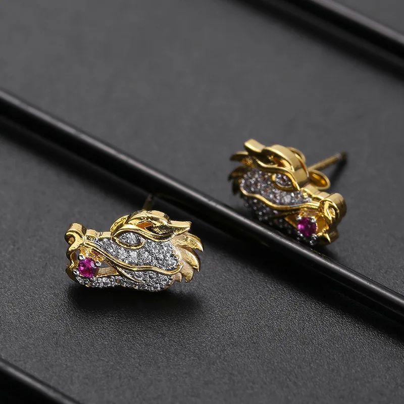 

New 925 Sterling Silver Earring For Women Fashion Jewelry Exquisite Dragon Zircon Earrings Female Party Accessories Girl Gifts