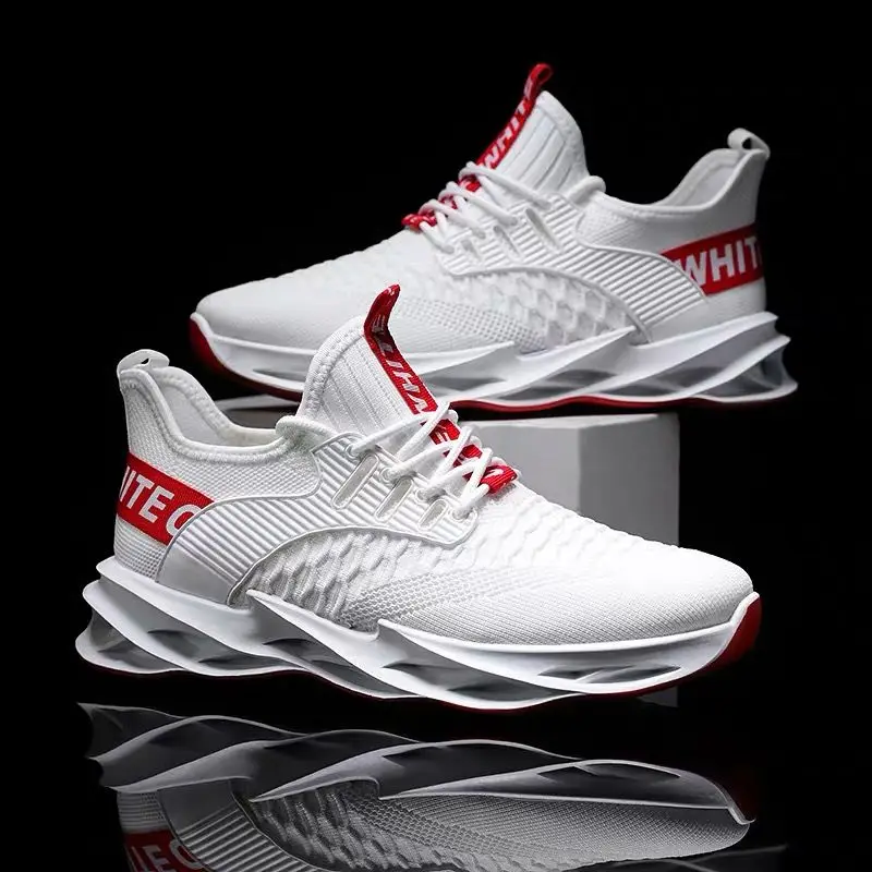 

Blade Running Shoe Men Cushioning Cut-outs Sole Anti-Friction Sneaker Mesh Breathable Walk Outdoor Casual Sport Shoe Lace-up