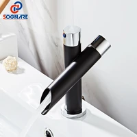 basin bathroom faucets black cold hot bath mixer two handle sink waterfall tap beauty health robinet salle de bain%d0%ba%d1%80%d0%b0%d0%bd %d0%b4%d0%bb%d1%8f %d0%ba%d1%83%d1%85%d0%bd%d0%b8