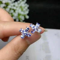 huitan simple design womens earrings luxury inlaid blue cz for wedding party female stud earrings delicate gifts trendy jewelry