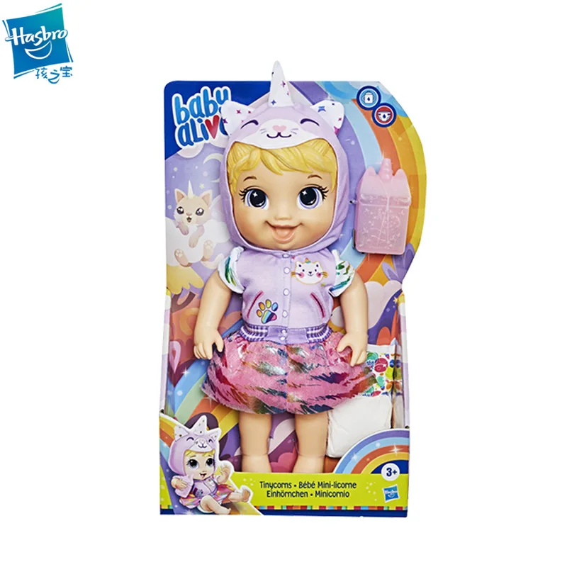 

Hasbro Baby Alive Naughty Baby Small Tabby Cat Unicorn Set Girls Pretend Play Toy Drink Water Pee Interactive Doll Toy Kid Gift