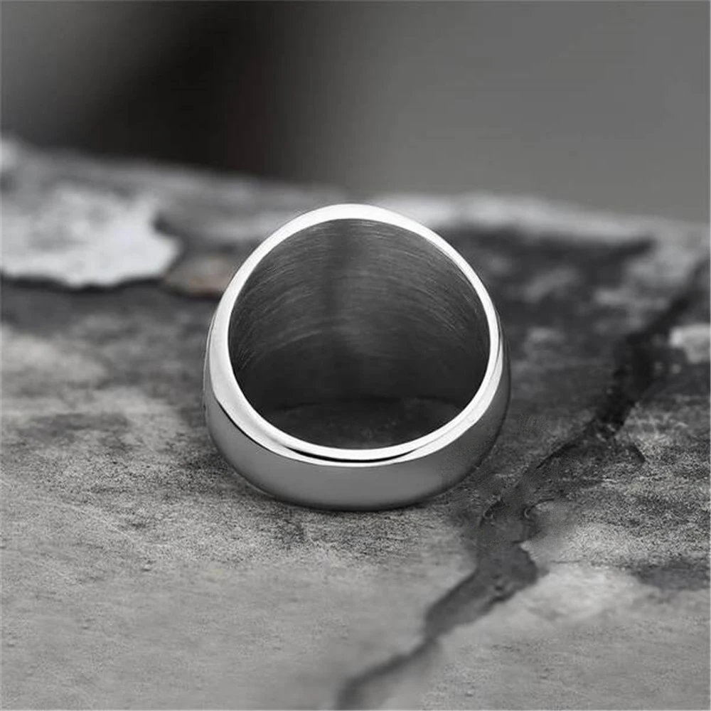 

Retro Punk Style Demon Satan Pattern Rune Rings Men's Popular Domineering Hip Hop Party Accessories Locomotive Jewelry Ring Gift