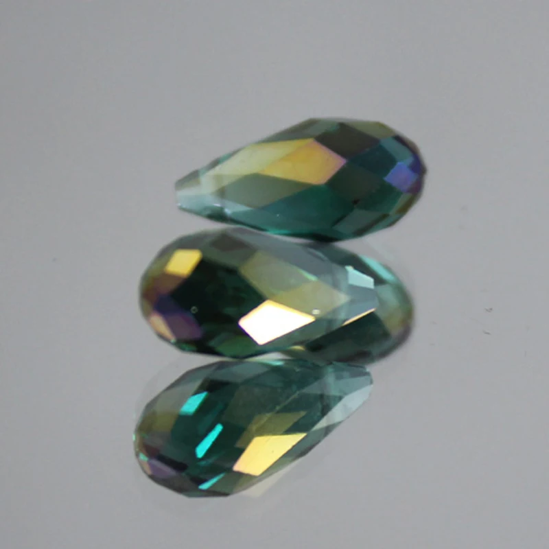 50 шт 6x12 мм овальной формы с бесцветными стёклами граненый чешский хрустальный