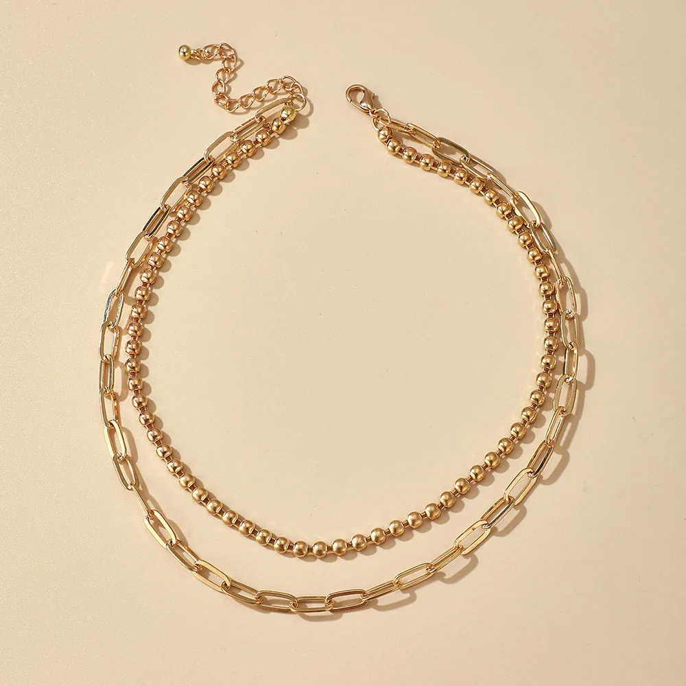 

New 2021 Hip Hop Cuban Link Thick Chain Necklace for Women Gothic Gold Color Simple Metal Clavicle Chains Punk Jewelry