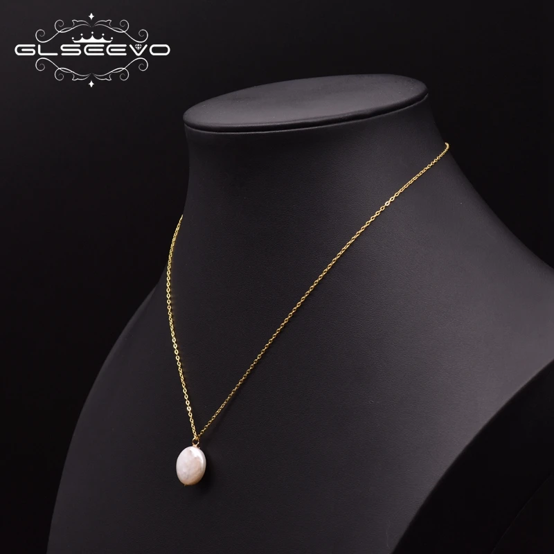 Женское Ожерелье с натуральным пресноводным жемчугом GLSEEVO вечерние ювелирные