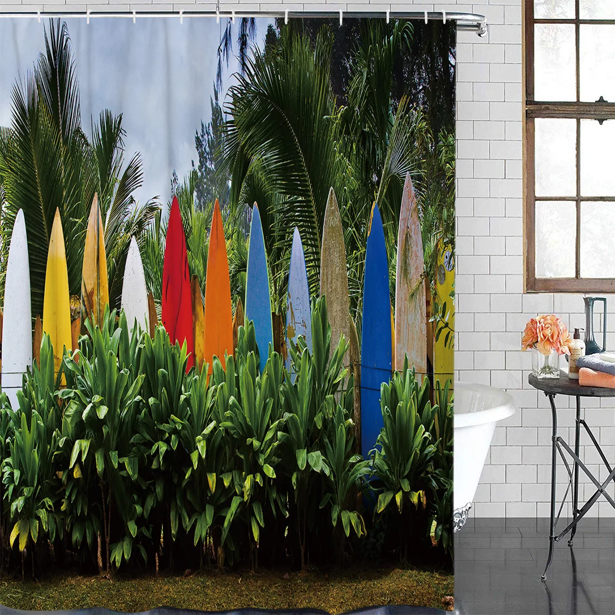 Цветная летняя занавеска для пляжного душа водонепроницаемая ванной из