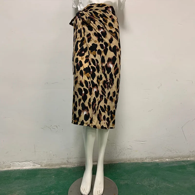 

Women A-Line High Waist Skirt 2020 Summer Ladies Casual Leopard Printed Short Skirts Slim Leopard Evening Party Skirt