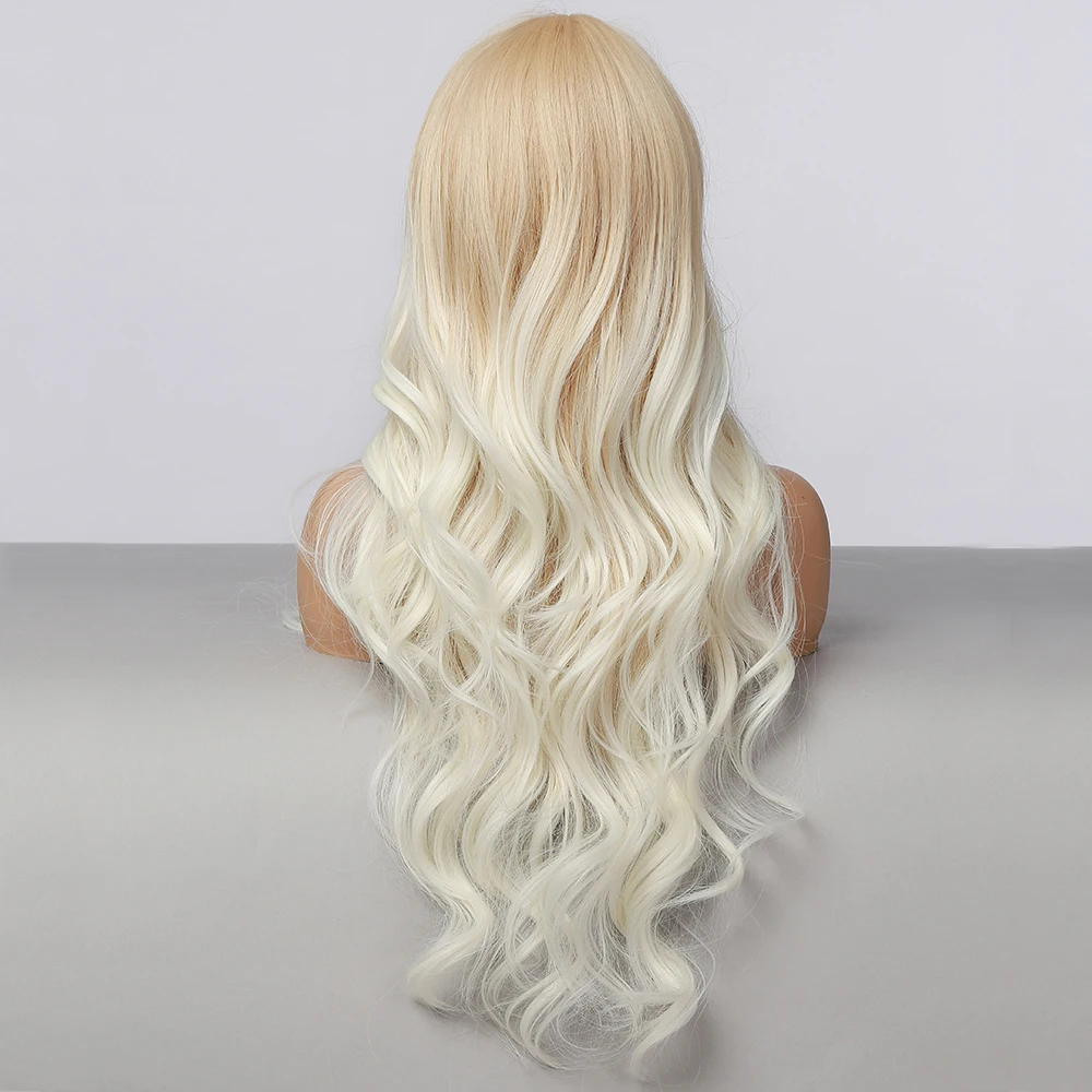 EASIHAIR-pelucas onduladas sintéticas degradadas para mujer, pelo largo, Rubio claro, pelo Natural, resistente al calor