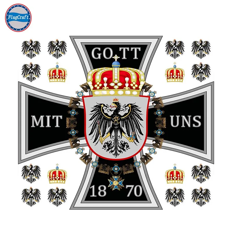 

Germany Royal Standard Crown Prince Prussia 1871 National Flag 90x150cm 100D Polyester Printing From Both Sides Back to Back