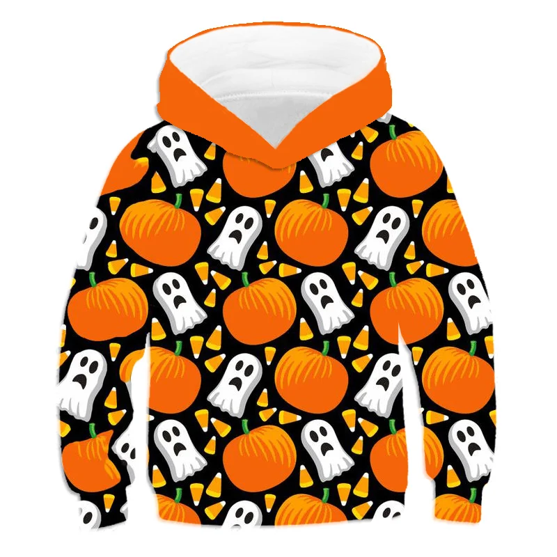 

2020 trick or treat Halloween gifts boys and girls cool long-sleeve pullover hoodies candy and scary pumpkin 3D print clothes