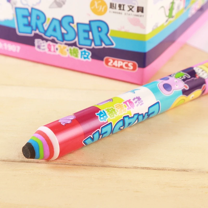 1 шт. креативный ластик в виде радужной ручки милые Мультяшные канцелярские