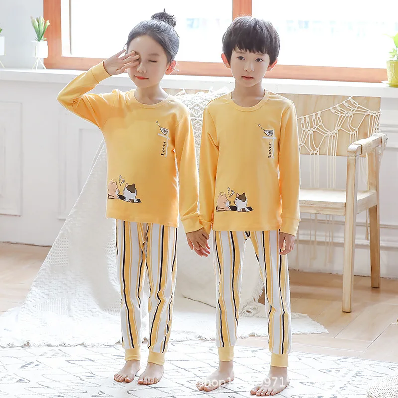 

Baby Kids Pajamas Sets Cotton Boys Sleepwear Suit Autumn Girls Pajamas Long Sleeve Pijamas Tops+Pants 2pcs Children Clothing