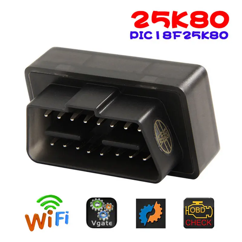 Супер Мини ELM327 WIFI OBD2 считыватель кодов 25k80 ELM 327 Wifi сканирующий инструмент для IOS