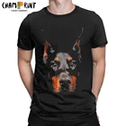 Футболка Doberman мужская оверсайз, мультяшный Рисунок собаки, животное, 100% хлопок, топ с графическим принтом, с коротким рукавом