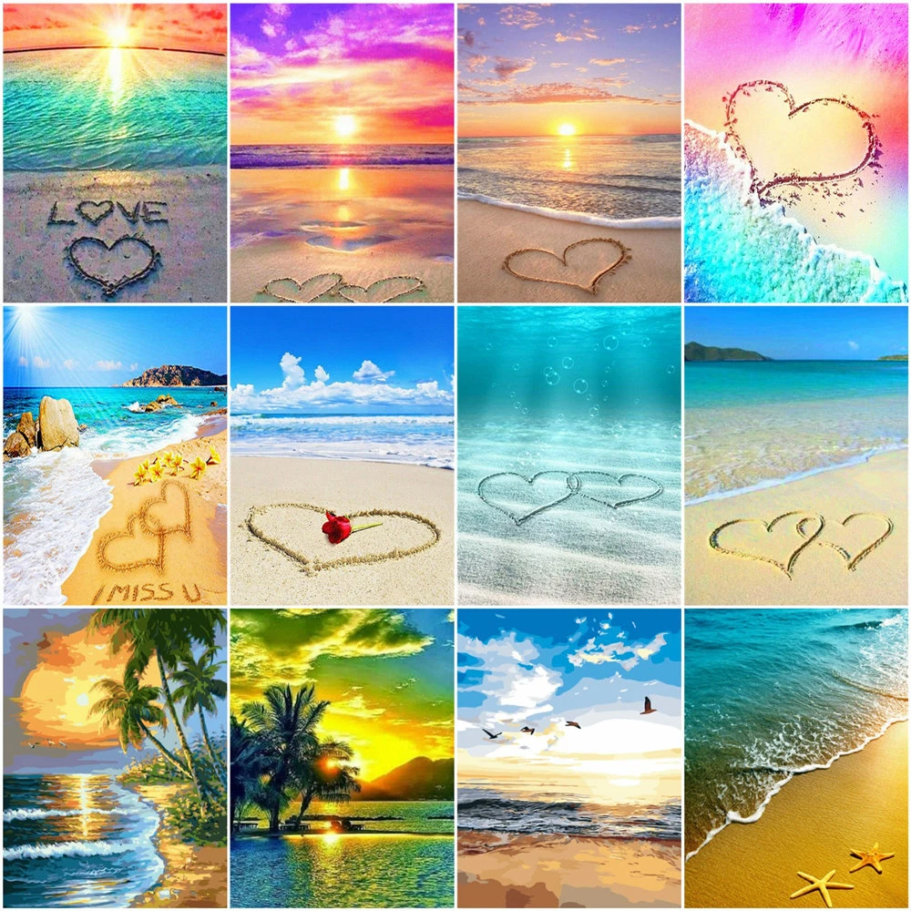 

CraftArtGo Painting By Numbers Landscape Drawing On Canvas HandPainted Gift Picture By Number Waterfall Kits Home Decoration