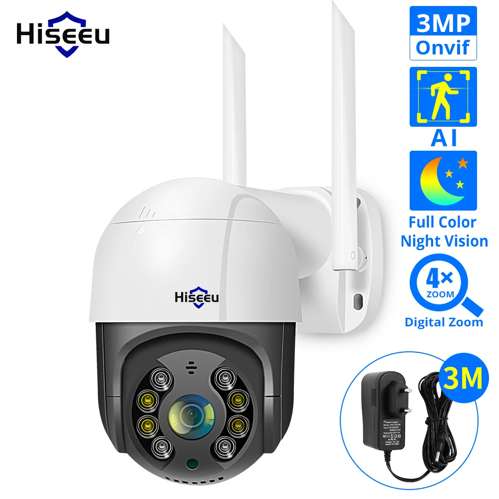 Hiseeu 1536P 1080P купольная беспроводная WIFI камера 2MP 3MP наружная 5x цифровая зум PTZ IP