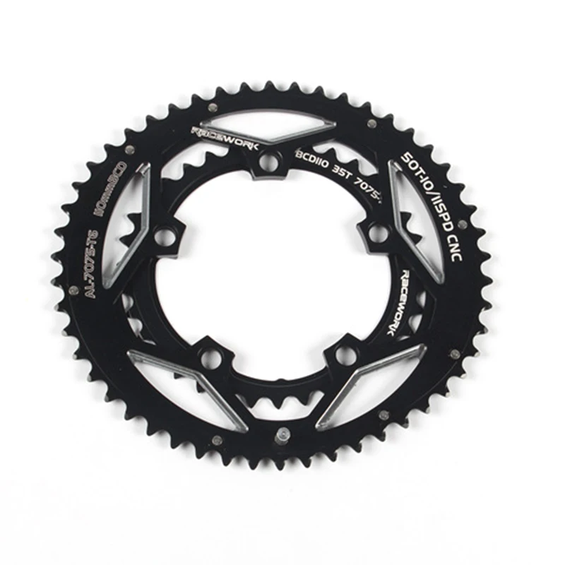 RACEWORK 105 шоссейная велосипедная цепь эллипс диск 110 bcd 35-50T 165g для Shimano шатун