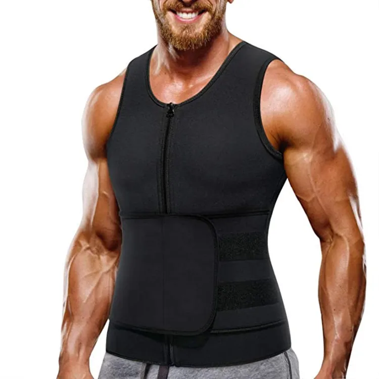 

Amazon Men's Sports Vest Neoprene European and American Large Size Corset Violently Sweat Belly Contracting One-Piece Corset