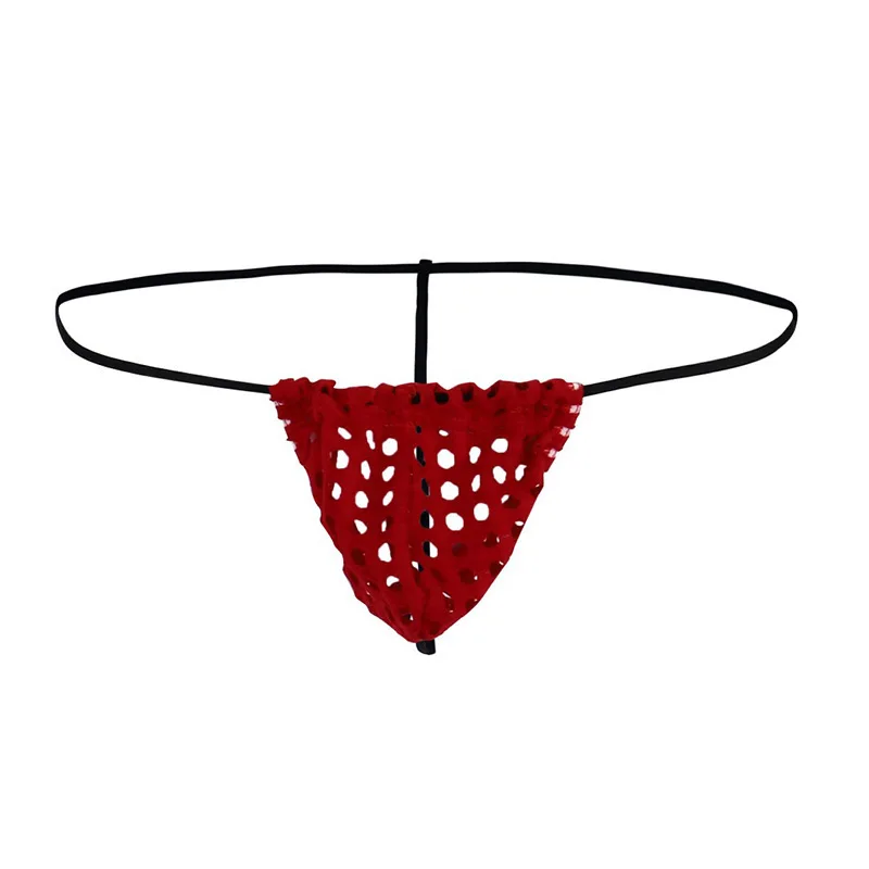 

Men Jockstrap Gay Pouch Underwear Mesh Fishnet G String Bikini Sexy Hollow Out Thongs See Through Male Tanga Erotic Hot Panties