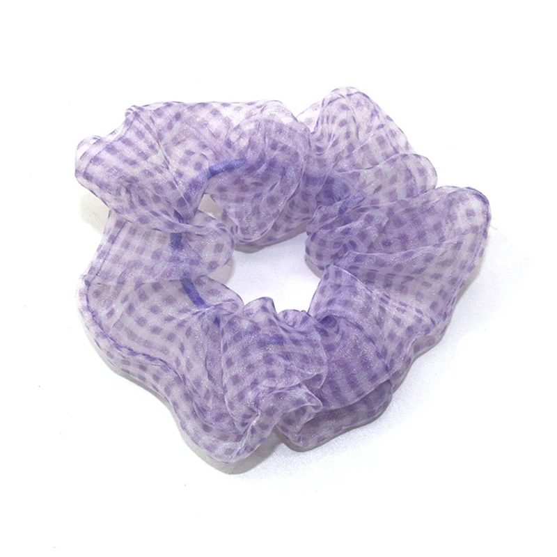 purple 1 шт., хорошее качество, полосатые резинки для волос для девочек, эластичная резинка для волос, хлопковые резинки для волос, клетчатый конский хвост, аксессуары для волос - Цвет: purple
