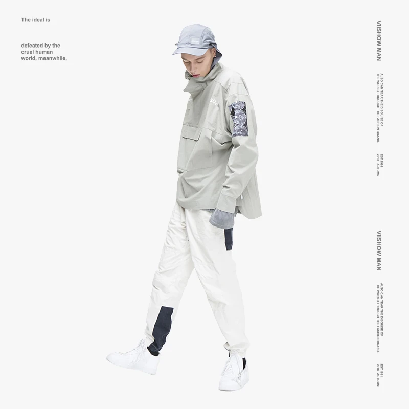 VIISHOW мужские куртки брендовые уличные Chaqueta Hombre 2019 ветровки с принтом Veste Homme