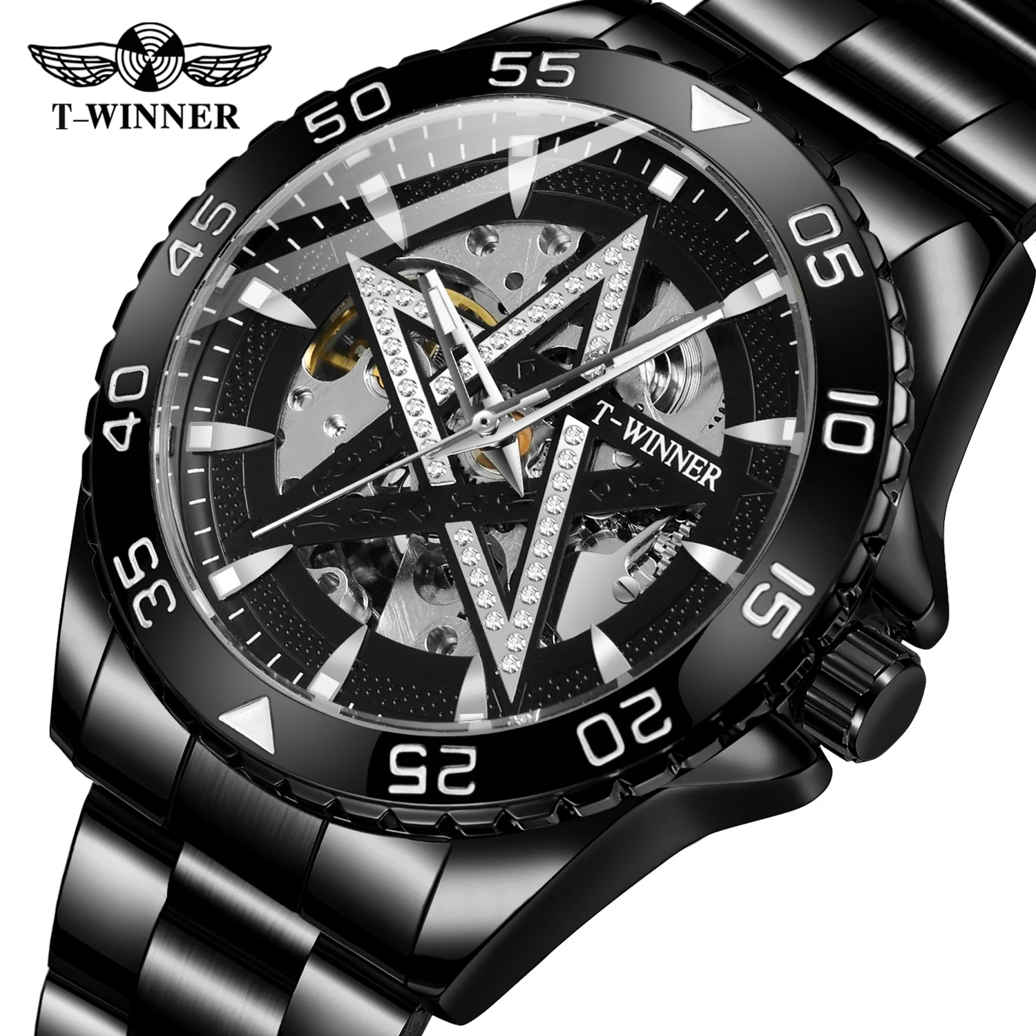 

New 4140 Watches Waterproof Stainless Steel Fashion Luminous Custom Gold Mechanical Wrist Watches for Men