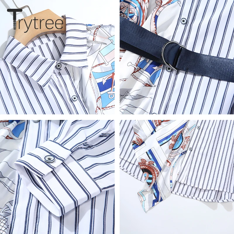 Осенне зимнее женское Повседневное платье Trytree с отложным воротником модное