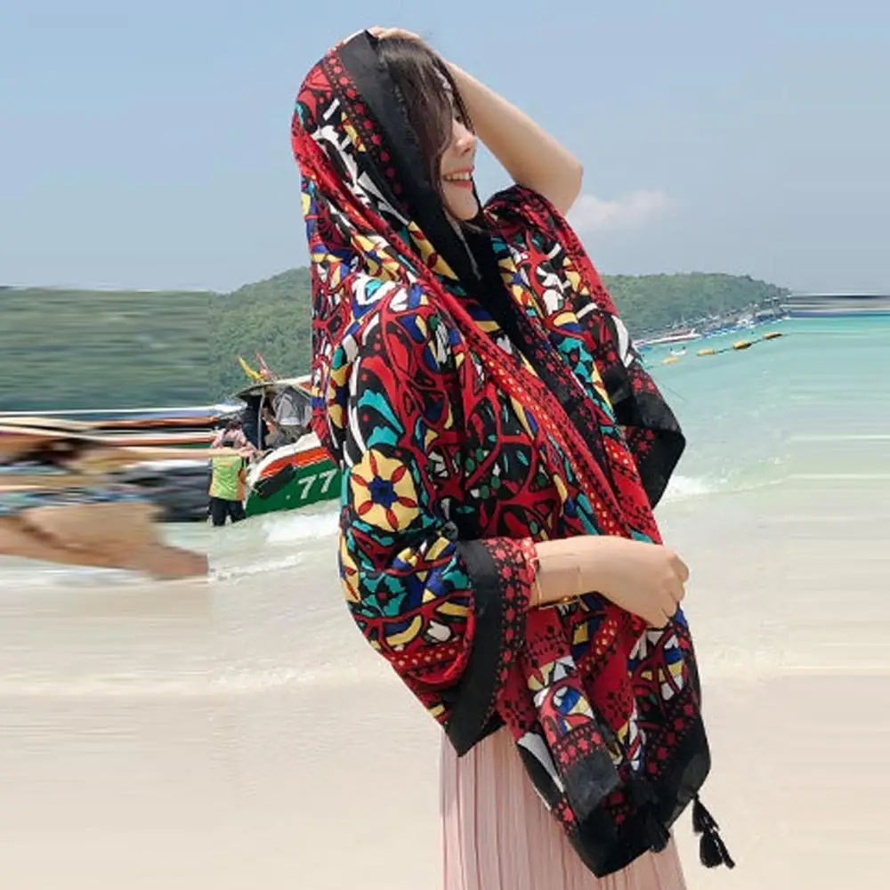 Модный 2020 для женщин шарф Павлин перо печати Шелковый защиты от солнца пляжное