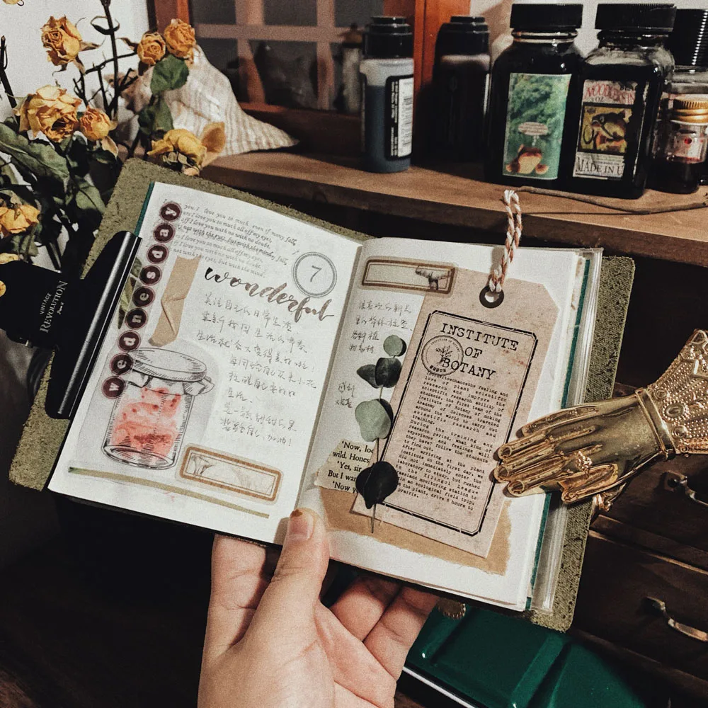 WOKO 20 шт./упак. прозрачный цветок, растение, свадебная брошь, ретро папоротник/эвкалипты/сухих цветов/хлопок/филиал Стикеры "сделай сам" Пуля журнал Скрапбукинг