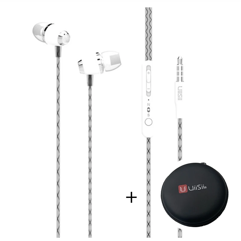 U4 White And box UiiSii наушники U4 в ухо бас стерео телефон наушники кабель управление с микрофоном Спортивная игровая гарнитура для IOS/Android телефон - Цвет: U4 White And box